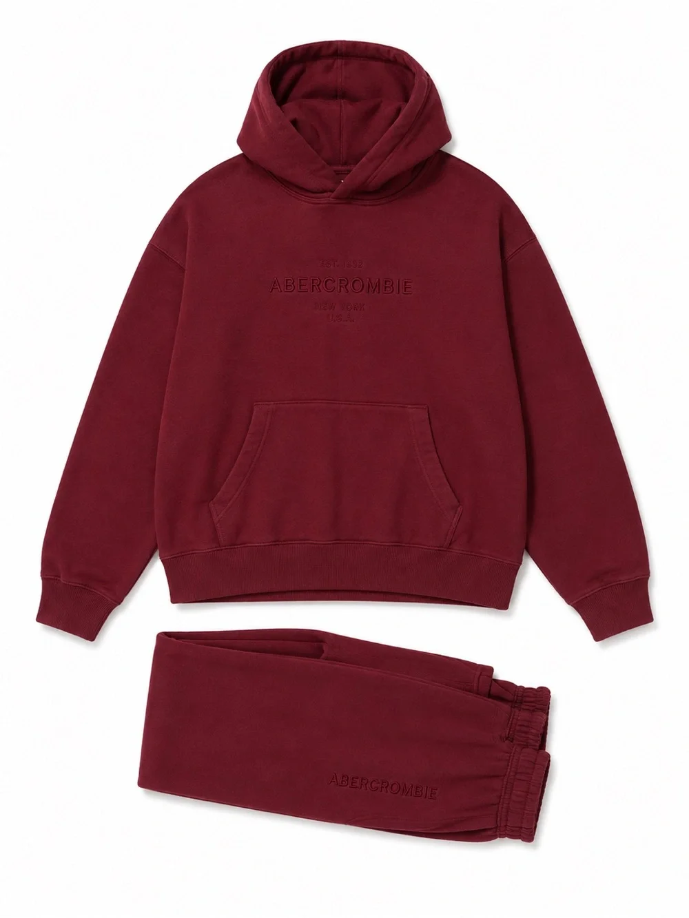 Abercrombie & Fitch Kids Burgundy Hoodie & Joggers Set